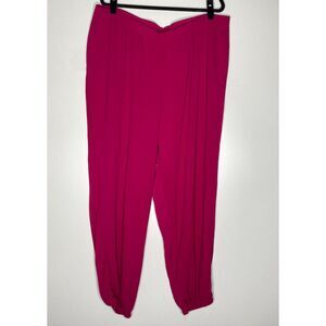 New Ashley Stewart Pink High Waist Side Pocket Joggers Women's Plus Size 22-24